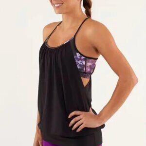 Lululemon No Limits Tank Size 10 -Black / Spring Has Sprung Multi